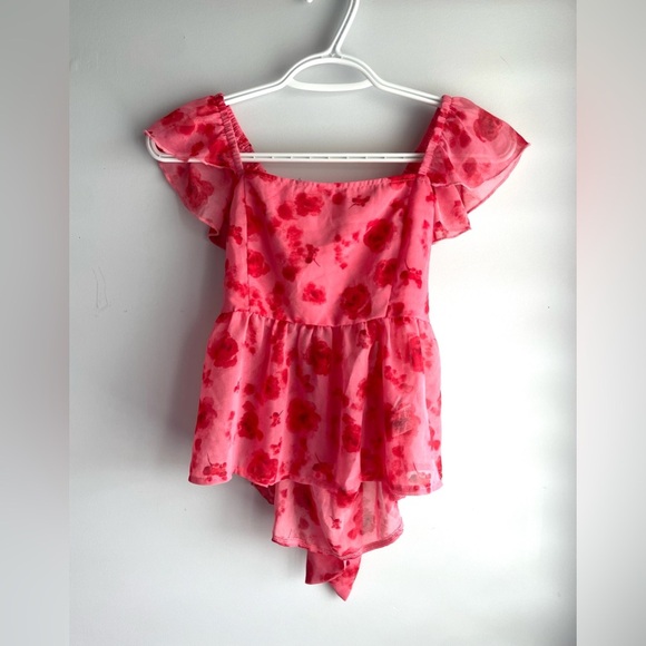 💖(2 for $15)💖 Pink Floral Top - Picture 2 of 4